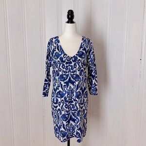 MWOT LILLY PULITZER blue flamingo patterned dress tunic 9.2